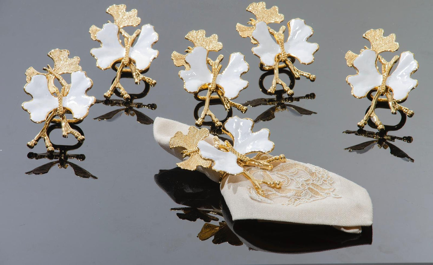 Elegant Butterfly Napkin Rings Set