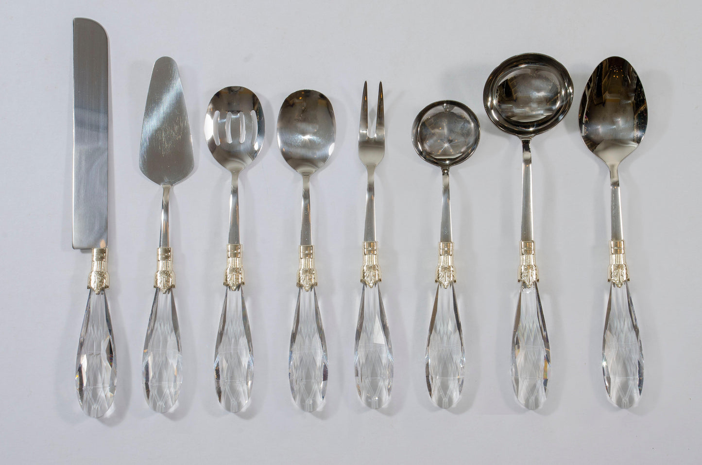Luxury Black Crystal Handle Serving Set