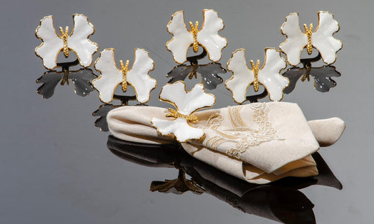 Elegant Butterfly Napkin Rings Set