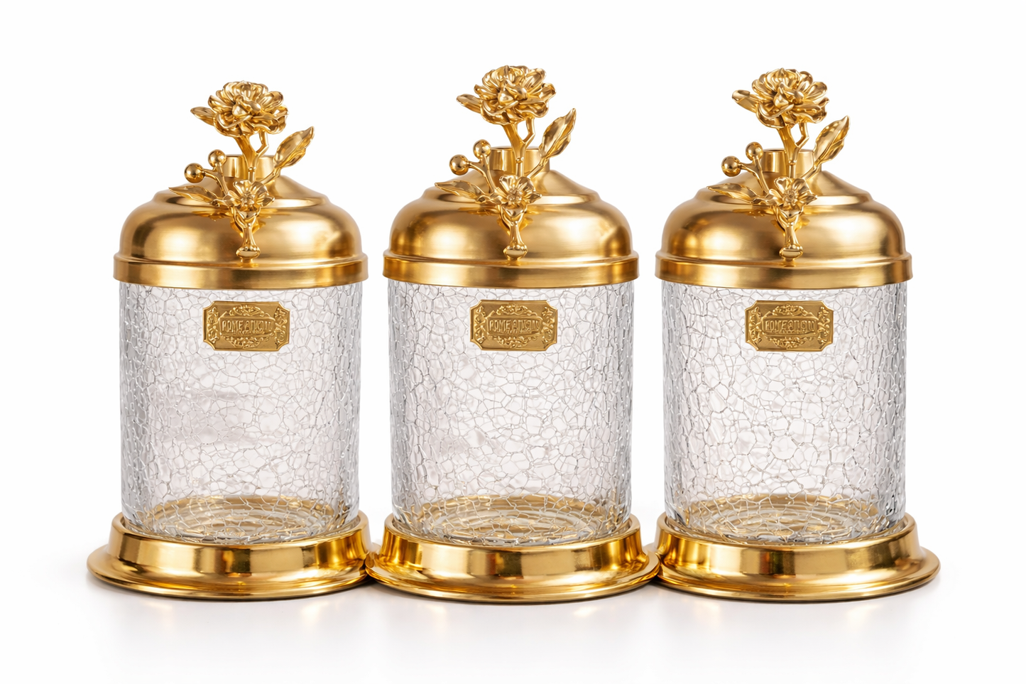 Luxury Gold Canister Set | 3 Piece Kitchen Storage Jar Set