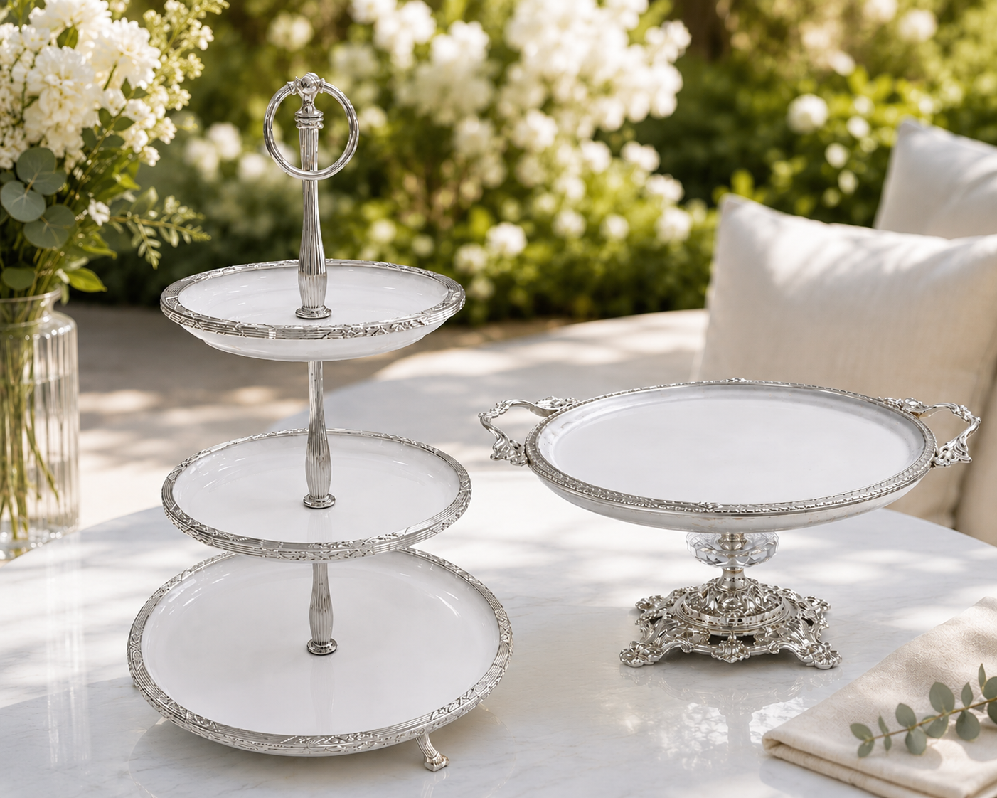 Gold Cake Stand 3 Tier Porcelain Serving Stand Set, Dessert Display, Wedding Buffet, Cupcake Tower, Afternoon Tea Decor