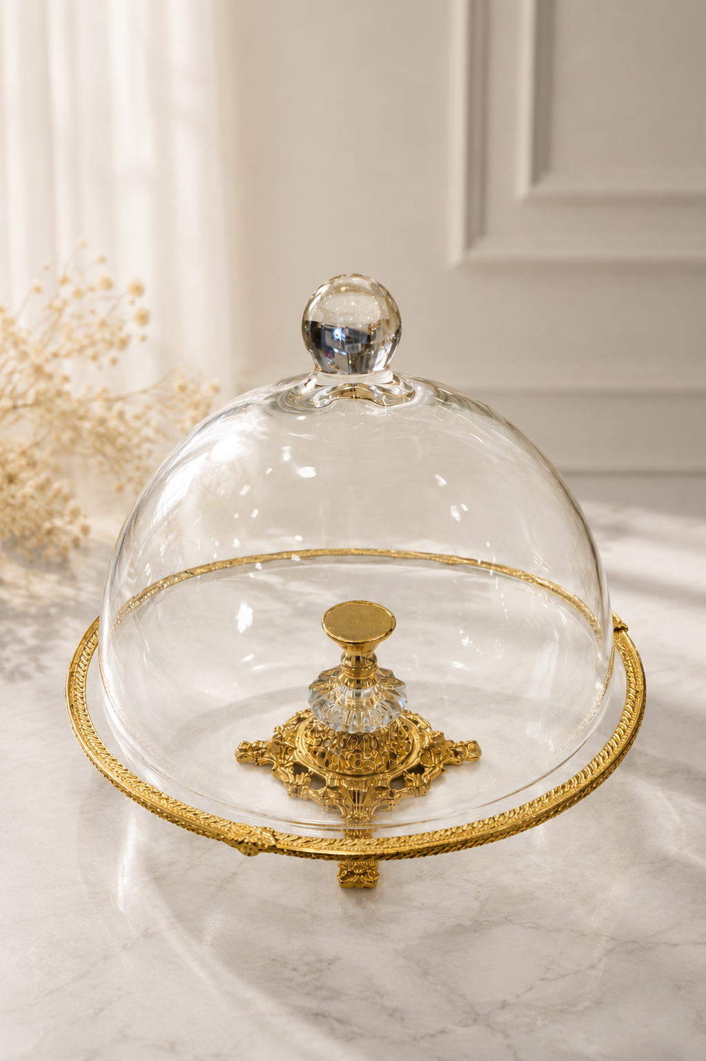 Luxury Wedding Glass Cake Stand 30 cm Pedestal Dessert Display