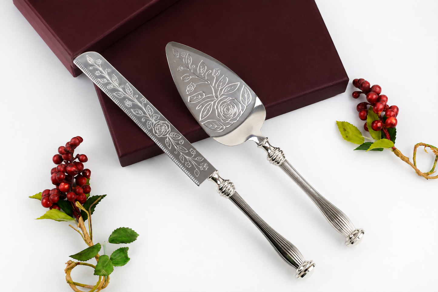 Wedding Set, Gold Wedding Cake Stand,  Wedding Cake Server Set