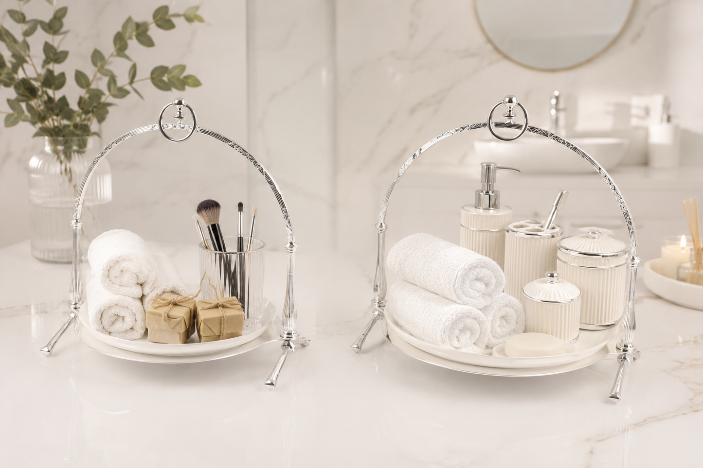 Luxury Porcelain Wedding Cake Stand, Serving Stand, Stainless Steel Dessert Display Tray