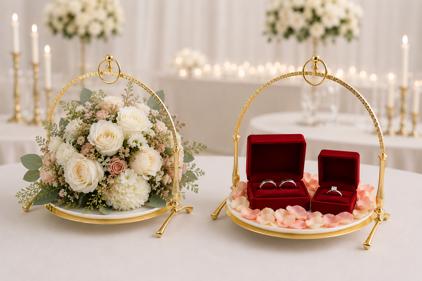 Luxury Porcelain Wedding Cake Stand, Serving Stand, Stainless Steel Dessert Display Tray