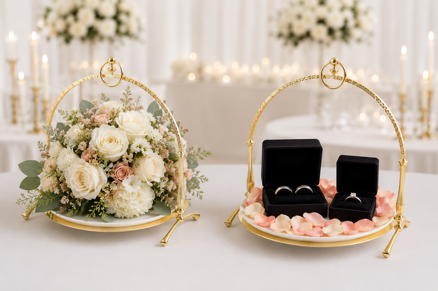 Luxury Porcelain Wedding Cake Stand, Serving Stand, Stainless Steel Dessert Display Tray