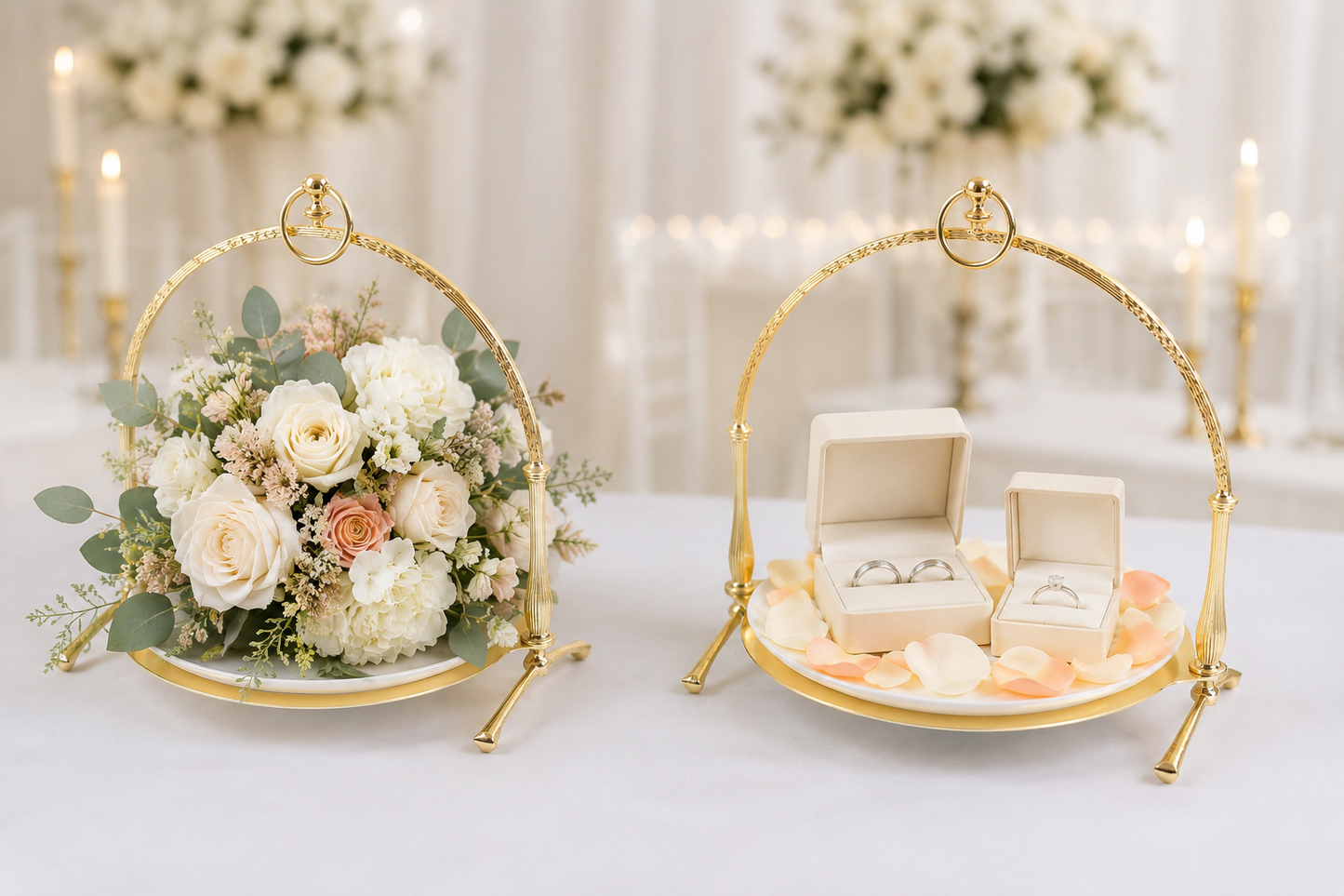 Luxury Porcelain Wedding Cake Stand, Serving Stand, Stainless Steel Dessert Display Tray