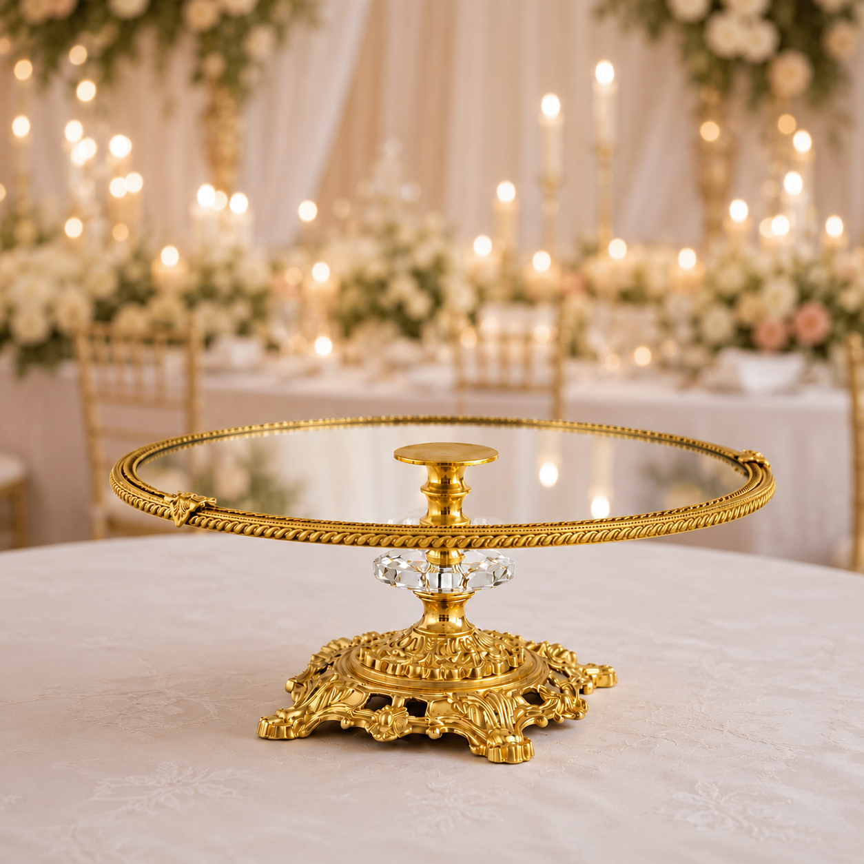 Luxury Wedding Glass Cake Stand 30 cm Pedestal Dessert Display