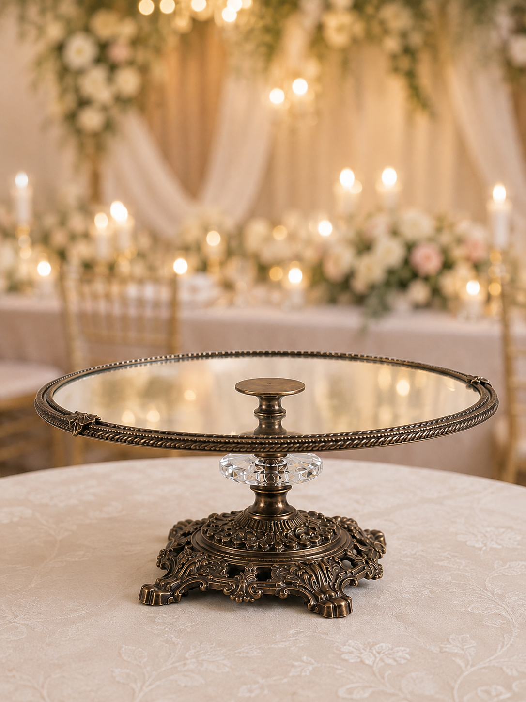 Luxury Wedding Glass Cake Stand 30 cm Pedestal Dessert Display