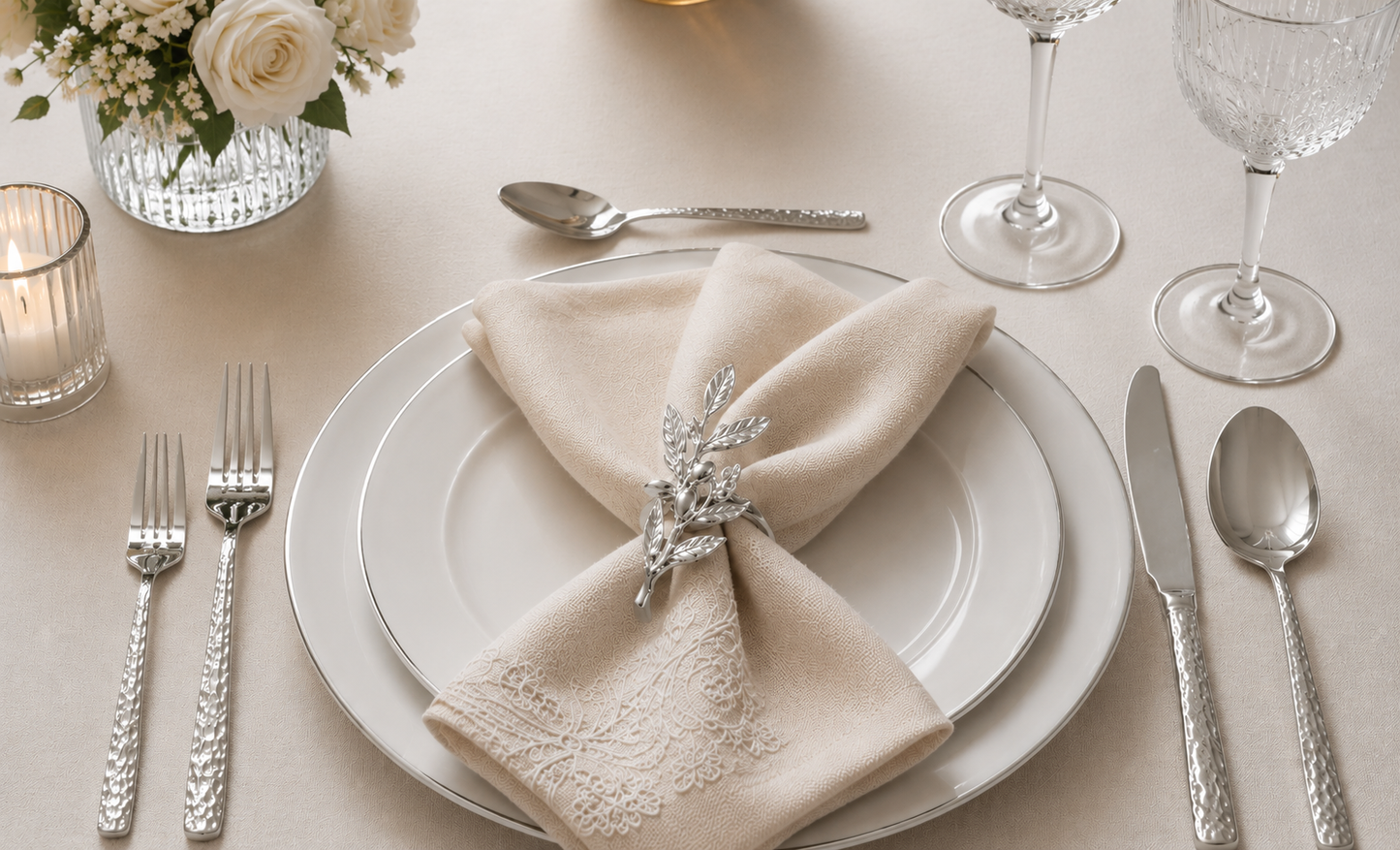 Elegant Olive Branch Napkin Rings – Available in Gold & Silver