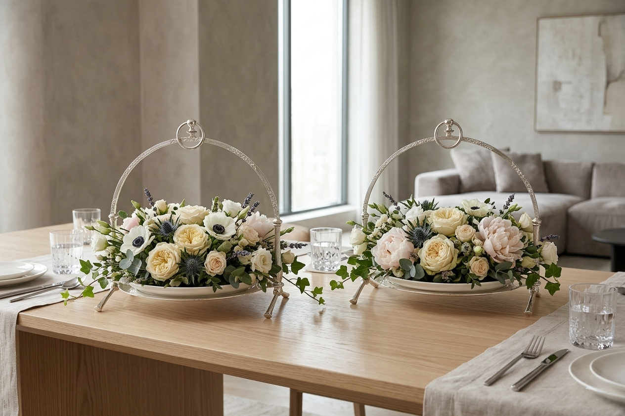 Luxury Porcelain Wedding Cake Stand, Serving Stand, Stainless Steel Dessert Display Tray