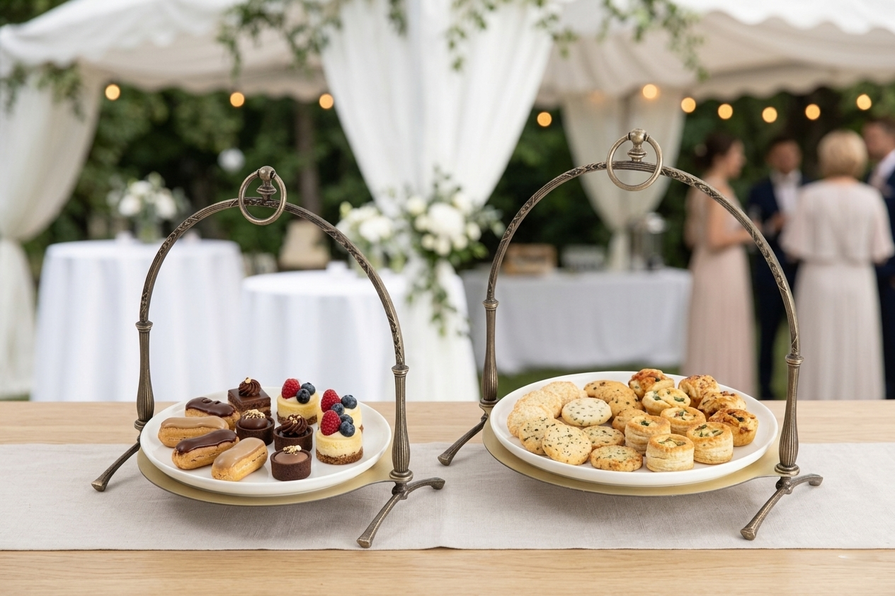 Luxury Porcelain Wedding Cake Stand, Serving Stand, Stainless Steel Dessert Display Tray