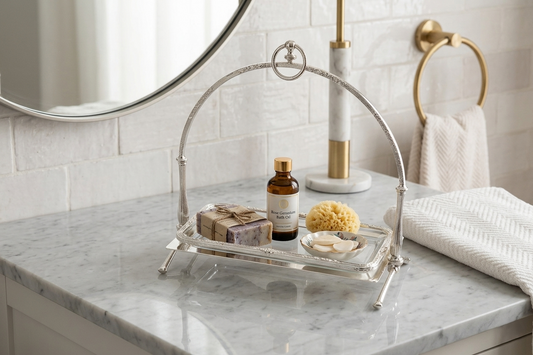 Luxury Gold Home Decor Kitchen Stand, Party Decor Vintage Bathroom Organizer, Dessert Vanity Tray