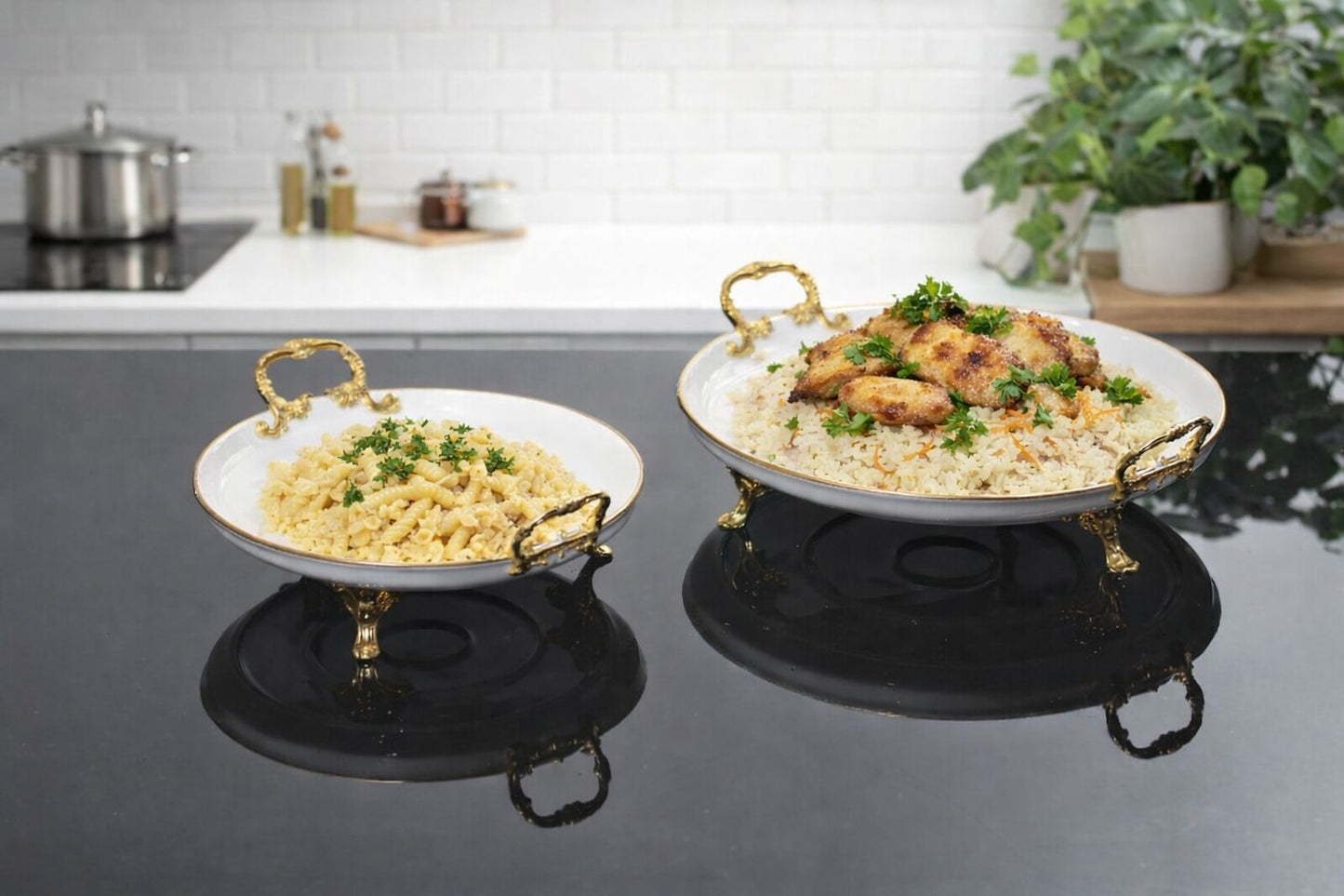 Luxury Round Porcelain Serving Stand, Pedestal Platter, Elegant Dessert Display Tray, Kitchen Presentation Decor