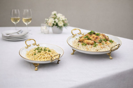 Luxury Round Porcelain Serving Stand, Pedestal Platter, Elegant Dessert Display Tray, Kitchen Presentation Decor