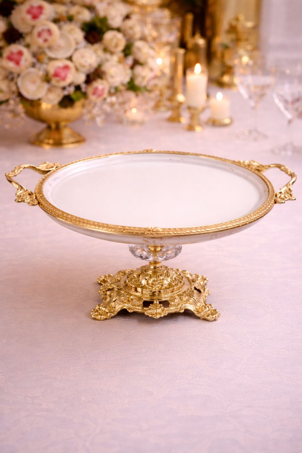 Gold Cake Stand 3 Tier Porcelain Serving Stand Set, Dessert Display, Wedding Buffet, Cupcake Tower, Afternoon Tea Decor