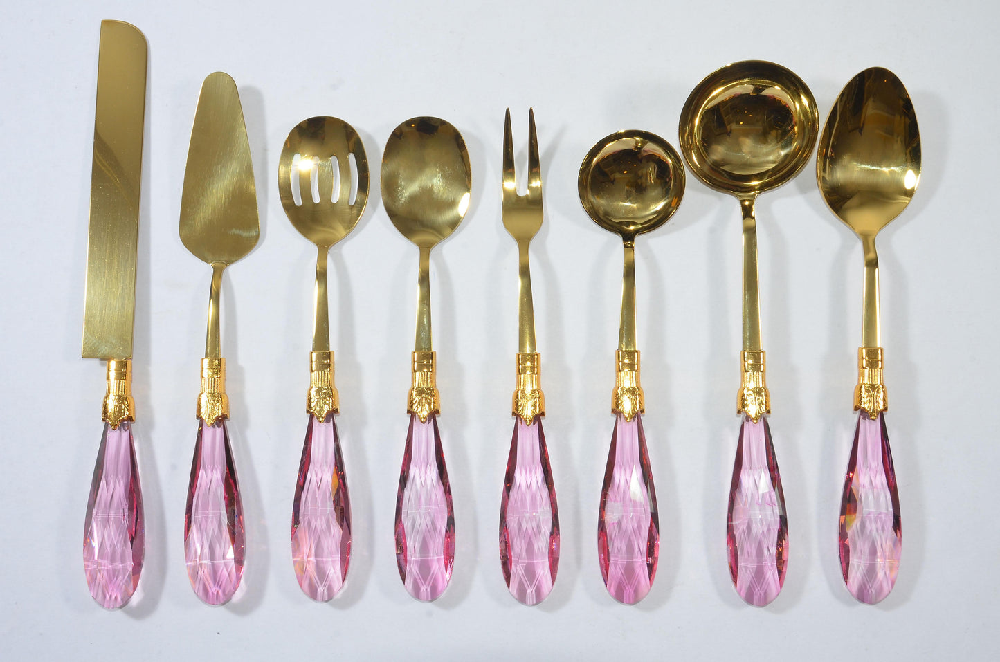 Luxury Clear Crystal Handle Serving Set