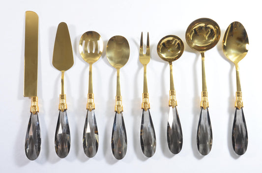 Luxury Clear Crystal Handle Serving Set