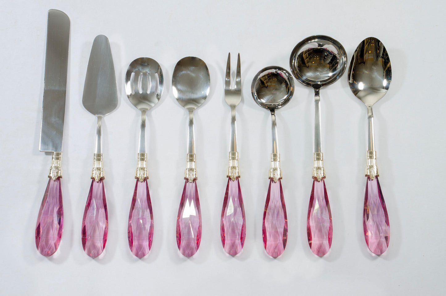 Luxury Clear Crystal Handle Serving Set