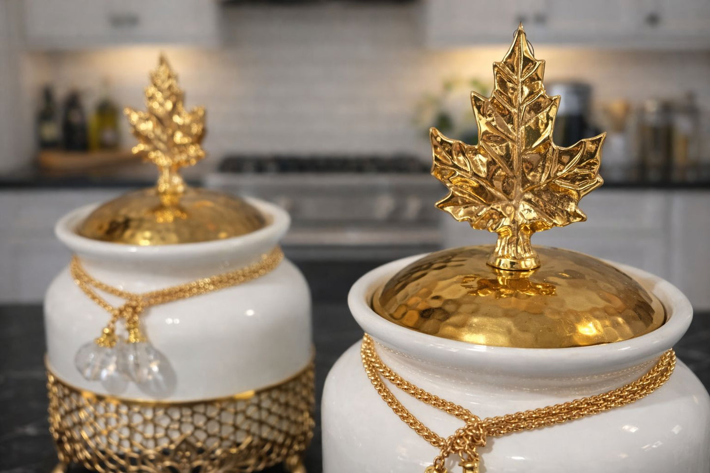 Elegant 3 Piece Gold Kitchen Canister Set  Durable & Stylish Storage for Coffee, Tea, and More