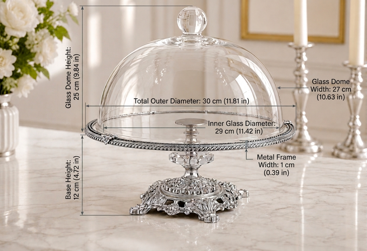 Luxury Wedding Glass Cake Stand 30 cm Pedestal Dessert Display
