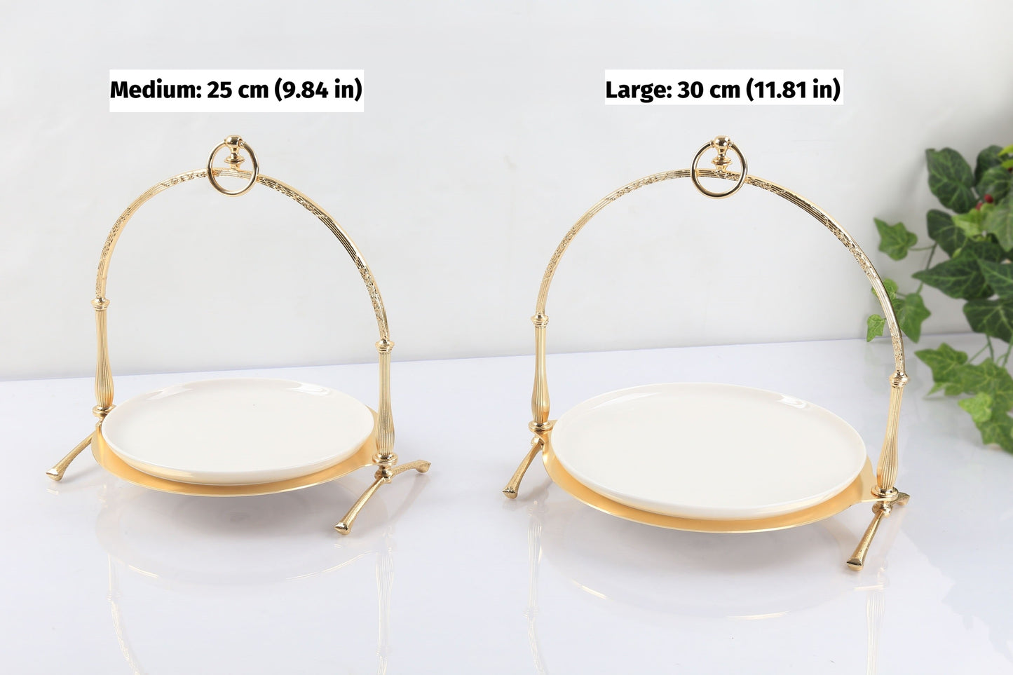 Luxury Porcelain Wedding Cake Stand, Serving Stand, Stainless Steel Dessert Display Tray