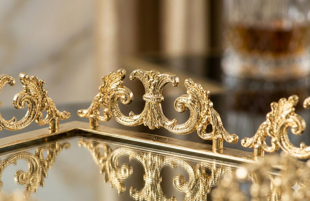 Large Mirrored Silver Vanity Tray - Decorative Serving Tray for Perfume, Jewelry & Makeup Organizer